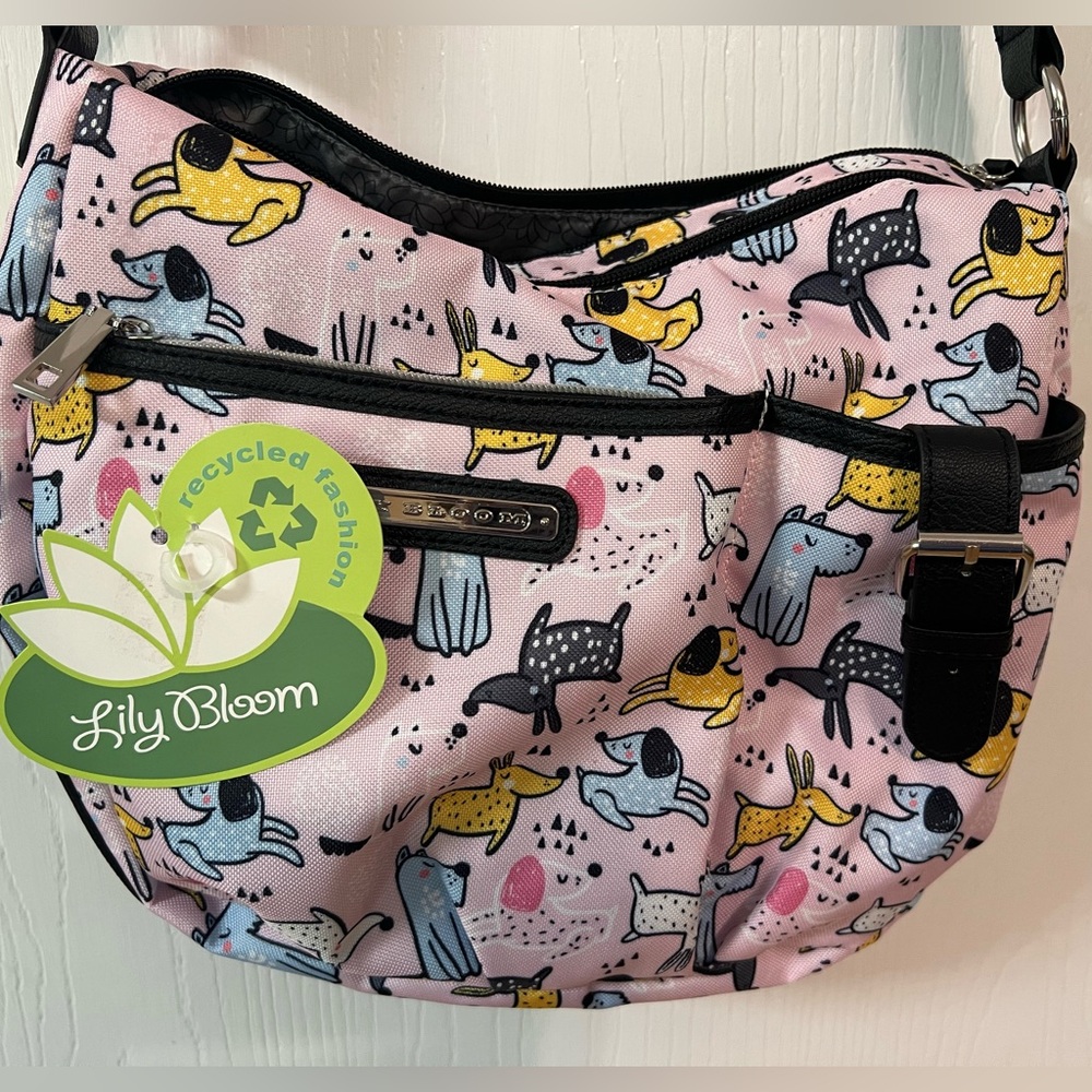 New pink dog themed Lily Bloom COHO bag - Spring Paws purse - dogs - NWT
